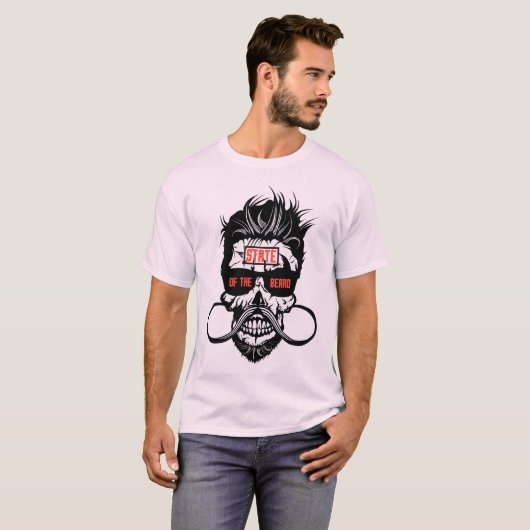 tete de mort state beard hipster barbu barbe moust tシャツ (正面フル)