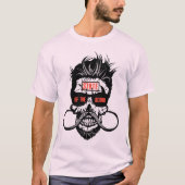 tete de mort state beard hipster barbu barbe moust tシャツ (正面)