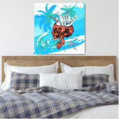 Tete de mort vacances surfer shaka crâne キャンバスプリント (インサイチュ (寝室))