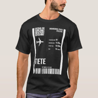 Tete Mozambique Boarding Pass Airline Ticket Trave Tシャツ