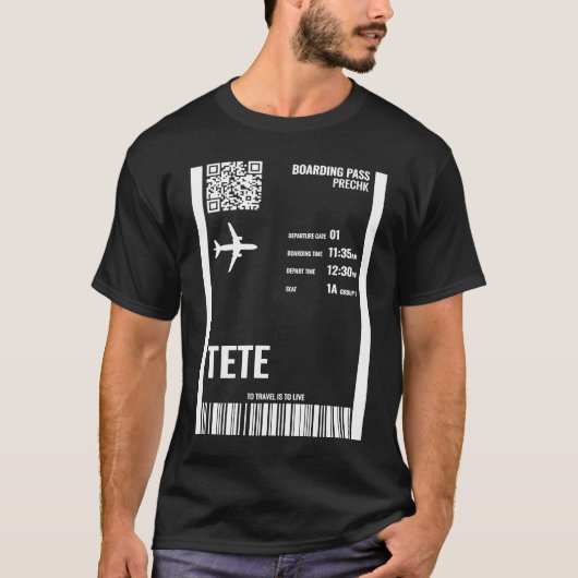 Tete Mozambique Boarding Pass Airline Ticket Trave Tシャツ (正面)