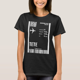 Tete Mozambique Boarding Pass Airline Ticket Trave Tシャツ
