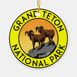 Tetonの国立公園のワイオミング壮大なオオツノヒツジ セラミックオーナメント