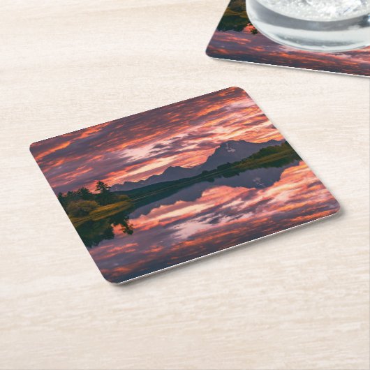 Tetonの壮大な国立公園、ワイオミング スクエアペーパーコースター (アングル)