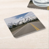 Tetonの山地への道 スクエアペーパーコースター (アングル)
