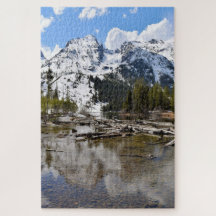 Teton Mountain Stream Reflections -20x30 -1014個