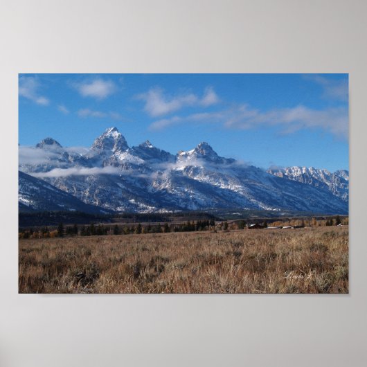 Teton Mountains in Western USA Canvas Print ポスター (正面)