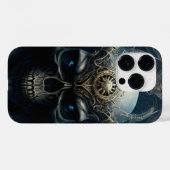 Teufel Totenkopf mit funkelnden blauen Augen Case-Mate iPhoneケース (裏面 (横))