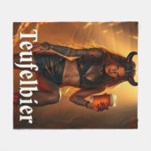 Teufelbier: straight from hell フリースブランケット (正面(横))