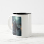 Teuflisch und mit langem Fell Teufel Graumetall ツートーンマグカップ (正面左)