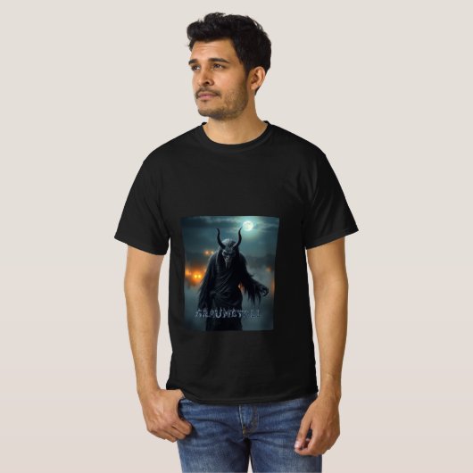 Teuflisch und mit langem Fell Teufel Graumetall Tシャツ (正面フル)