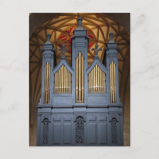 Tewkesburyの大修道院器官、イギリスの郵便はがき ポストカード (正面)