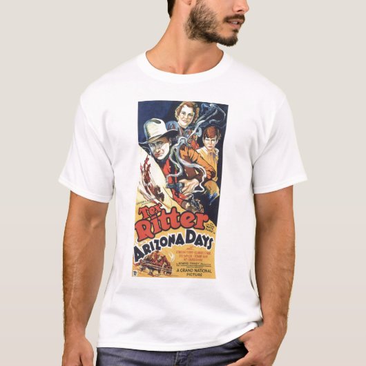 Tex Ritterの1937年のヴィンテージの映画のポスターのTシャツ Tシャツ (正面)