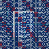 TEXANネオン赤と白オンブルー ファブリック (タイル)