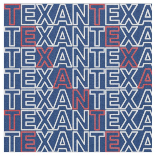 TEXANネオン赤と白オンブルー ファブリック (クローズアップ)