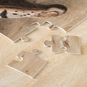 Texan Lynx (Lynx rufus var maculatus)イラストレーション ジグソーパズル (側面)