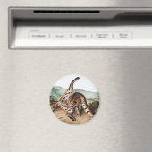 Texan Lynx (Lynx rufus var maculatus)イラストレーション マグネット (インサイチュ (食洗機))