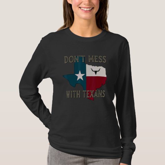 Texans Longhorn Lone Star Statを台無しにしない Tシャツ (正面)