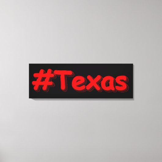 「#Texas」かわいいデザイン。買今 キャンバスプリント (正面)