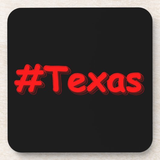 「#Texas」かわいいデザイン。買今 コースター (正面)
