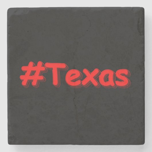 「#Texas」かわいいデザイン。買今 ストーンコースター (正面)