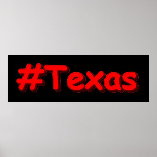 「#Texas」かわいいデザイン。買今 ポスター (正面)