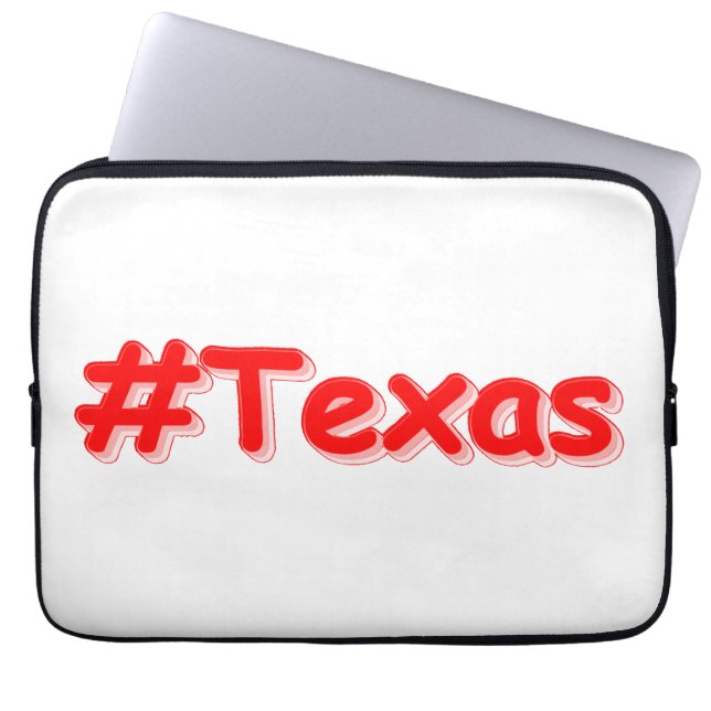 「#Texas」かわいいデザイン。買今 ラップトップスリーブ (正面)