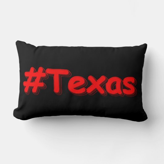 「#Texas」かわいいデザイン。買今 ランバークッション (正面)