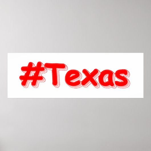 「#Texas」かわいいデザイン。Canvas買 Print ポスター (正面)
