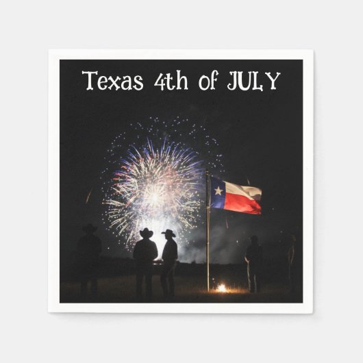 Texas 4th of July Paper Party Napkins スタンダードカクテルナプキン (正面)