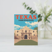 Texas Alamo Vintage Travel ポストカード (スタンド正面)