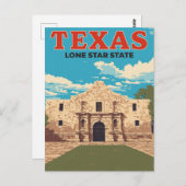 Texas Alamo Vintage Travel ポストカード (正面/裏面)