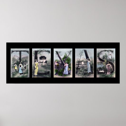 TEXAS Alphabet Letter Name Art ポスター (正面)