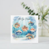 Texas Aquarium Cowboy Fish Party Invitation  招待状 (スタンド正面)