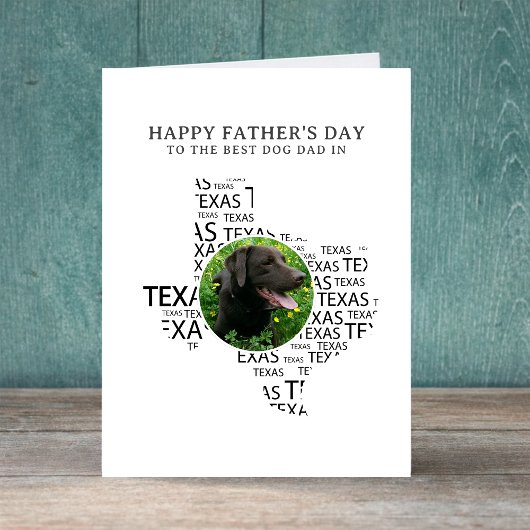 Texas Best Dog Dad Photo Father’s Day シーズンカード