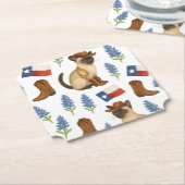 Texas Birthday Themed for Cat Lovers  ペーパーコースター (アングル)