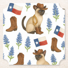 Texas Birthday Themed for Cat Lovers  ペーパーコースター