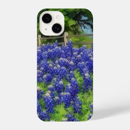 Texas Bluebonnet Art Blue Flower iPhoneケース (裏面)