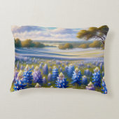 Texas Bluebonnet Meadow Landscape アクセントクッション (裏面)