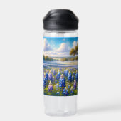 Texas Bluebonnet Meadow Landscape ウォーターボトル (背面)