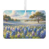 Texas Bluebonnet Meadow Landscape カーエアーフレッシュナー (裏面)