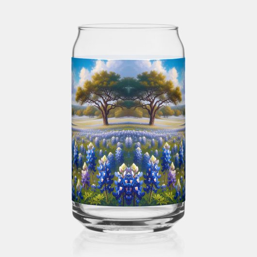 Texas Bluebonnet Meadow Landscape ガラス缶 (左)