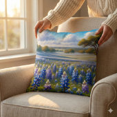 Texas Bluebonnet Meadow Landscape クッション