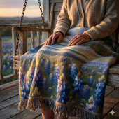 Texas Bluebonnet Meadow Landscape スローブランケット