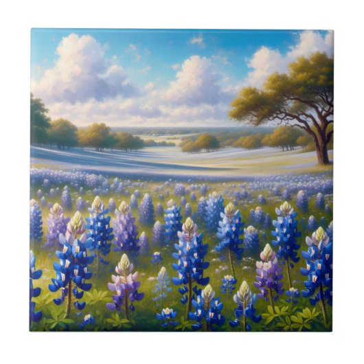 Texas Bluebonnet Meadow Landscape タイル (正面)