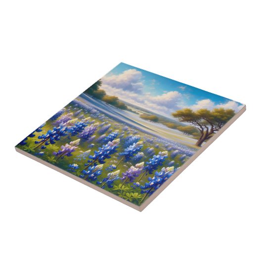 Texas Bluebonnet Meadow Landscape タイル (側面)