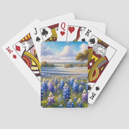 Texas Bluebonnet Meadow Landscape トランプ (裏面)
