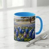 Texas Bluebonnet Meadow Landscape マグカップ