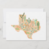Texas Cactus Watercolor Illustration Map Flat カード (正面)