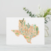 Texas Cactus Watercolor Illustration Map Flat カード (スタンド正面)
